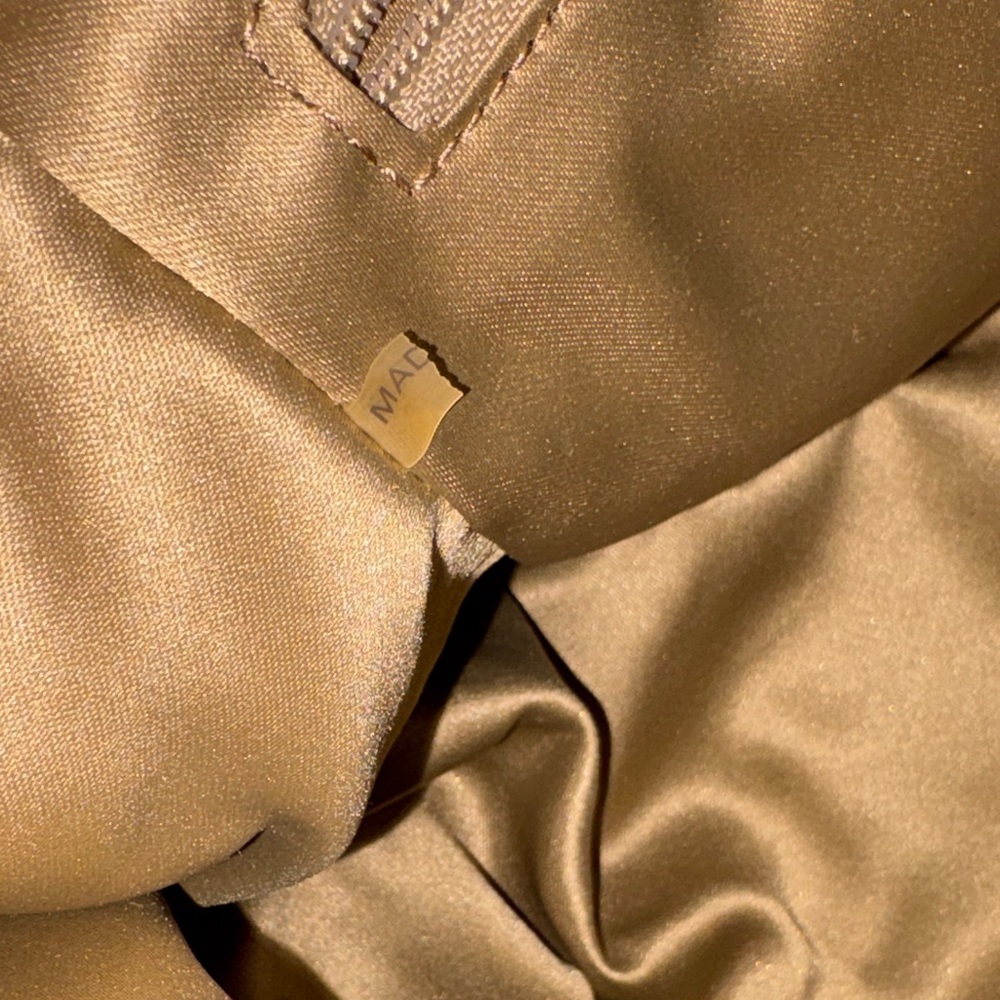 Coach Signature Canvas Tote in Khaki and Brown with Leather Trim - Picture 9 of 10